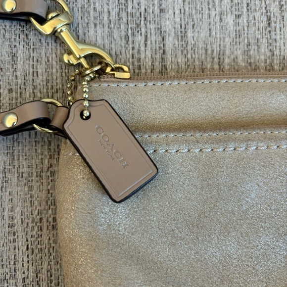 Coach Tan Soft Suede Wristlet - Picture 2 of 8